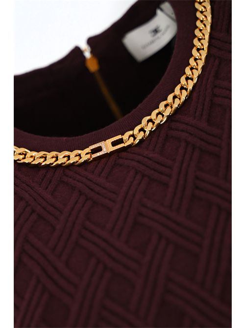 Top in maglia a rombi con dettaglio gioiello Merlot Elisabetta Franchi | TK60B56E2EA4